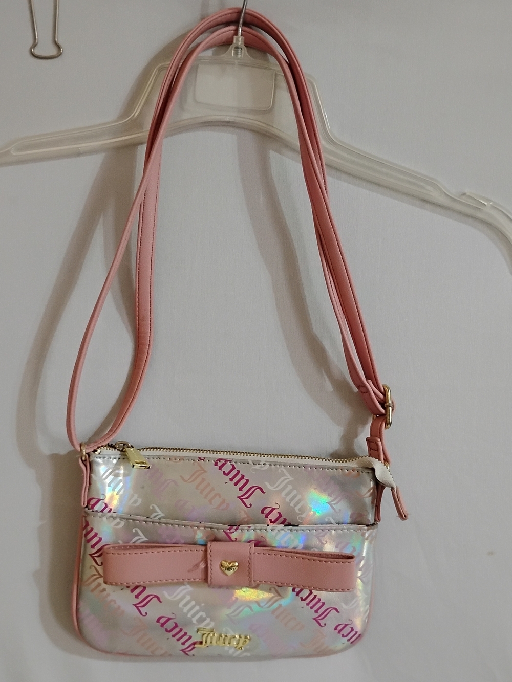 Juicy Couture Pink Holographic Crossbody Bag